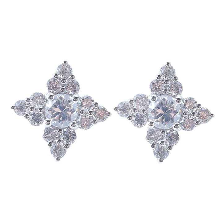 Gems of Distinction 14K White Gold 0.50ctw Diamond 4-Point Star Stud Earrings