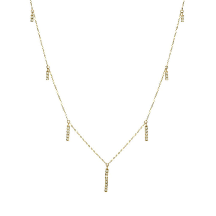 Gems of Distinction 14K Gold 0.40ctw Diamond Graduated Bar Charm Necklace