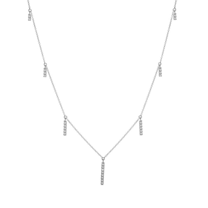 Gems of Distinction 14K Gold 0.40ctw Diamond Graduated Bar Charm Necklace