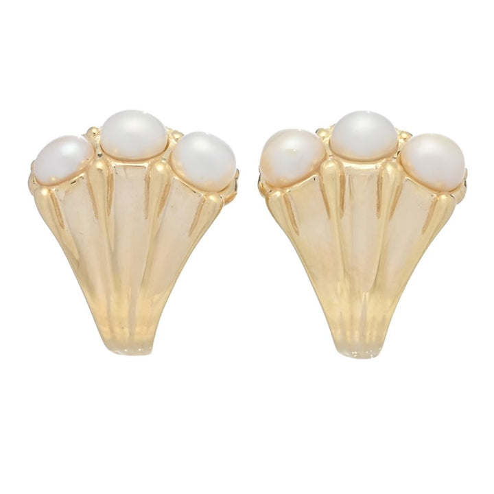Stefano Oro 14K Gold "Morning Dew" Cultured Pearl J-Hoop Earrings