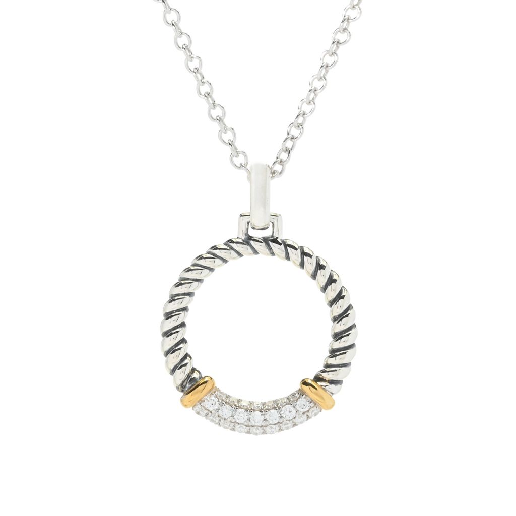 Melodia Diamonds 18K Vermeil 0.20ctw Lab Grown Diamond Circle Pendant w/ Chain