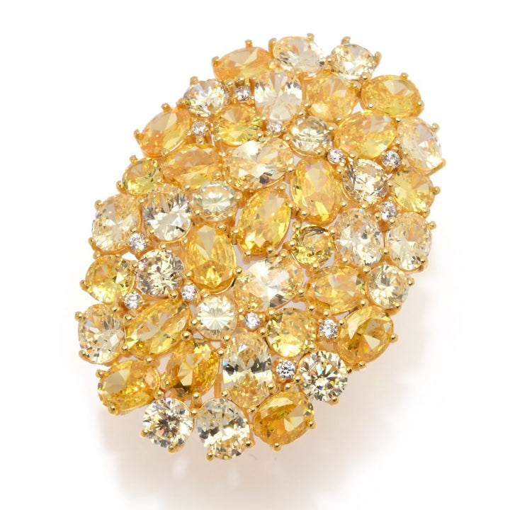 "Color Crush" Simulated Gemstone Elongated Cluster Ring