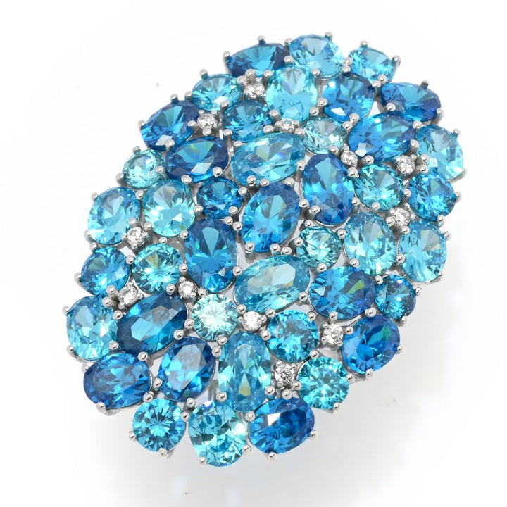 "Color Crush" Simulated Gemstone Elongated Cluster Ring