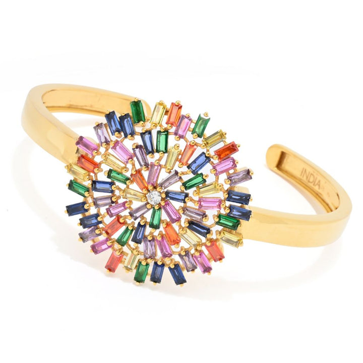 "Color Crush" 18.34 DEW Simulated Gemstone Cuff Bracelet