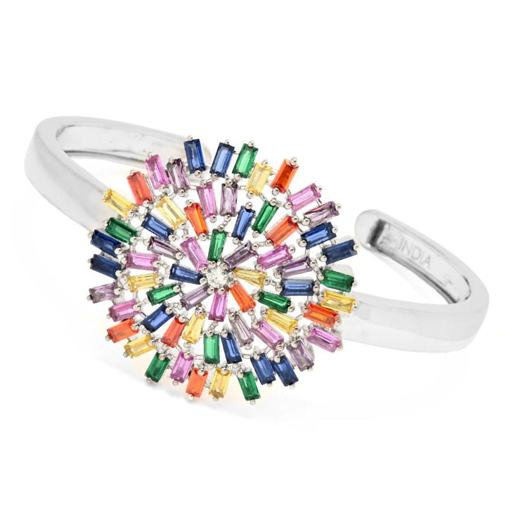 "Color Crush" 18.34 DEW Simulated Gemstone Cuff Bracelet