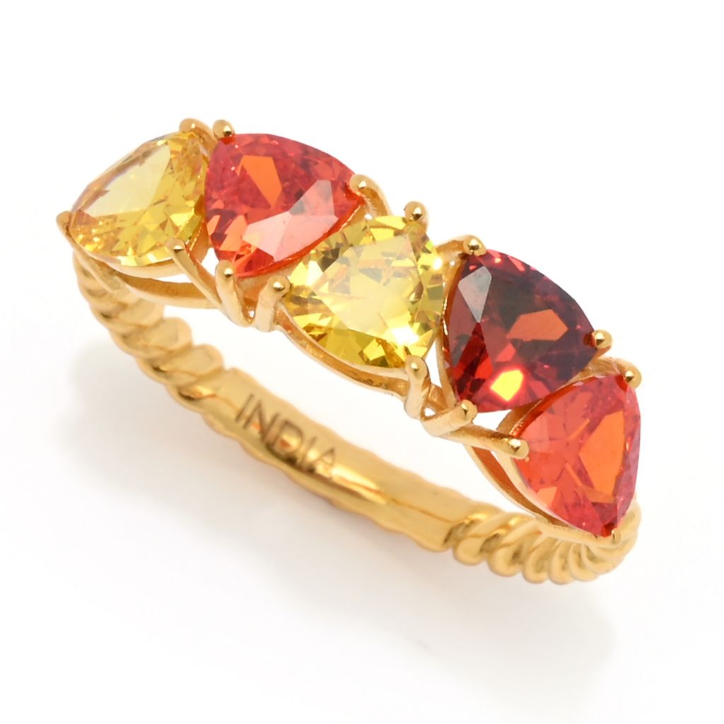 "Color Crush" Simulated Gemstone 5-Stone Twisted Stack Ring