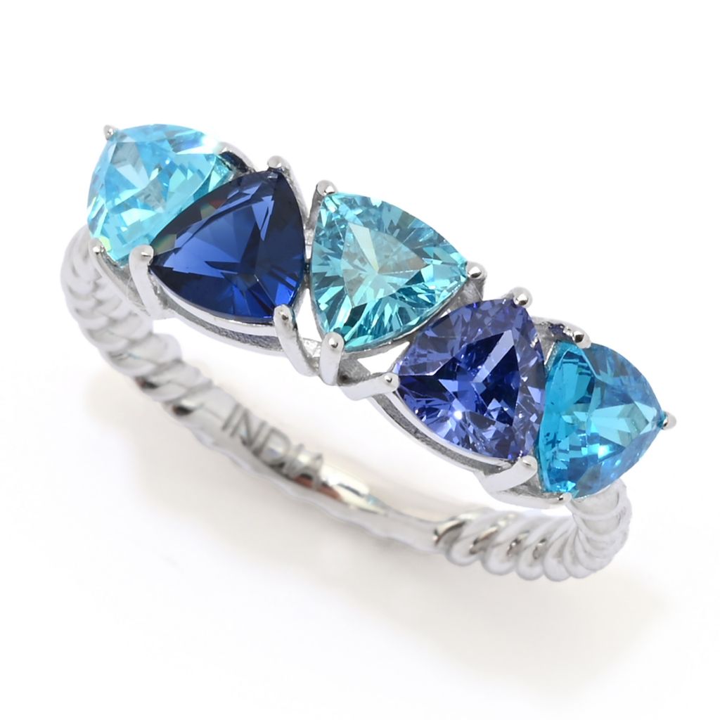"Color Crush" Simulated Gemstone 5-Stone Twisted Stack Ring