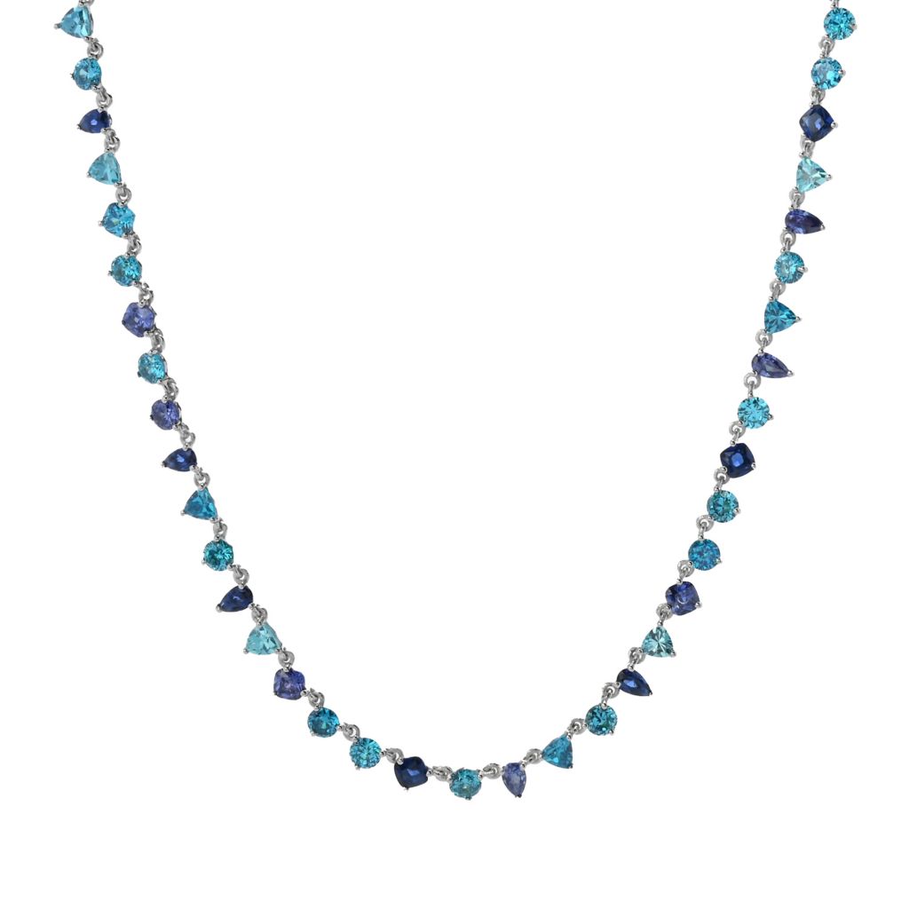 "Color Crush" Simulated Gemstone 18" Tennis Necklace