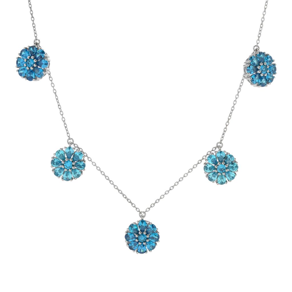 "Color Crush" Simulated Gemstone Pave Disc Charm Necklace