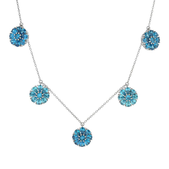 "Color Crush" Simulated Gemstone Pave Disc Charm Necklace