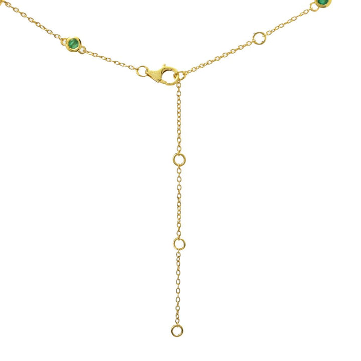 Cocci Collection 2.32ctw Brazilian Sakota Emerald & Zircon Station Necklace