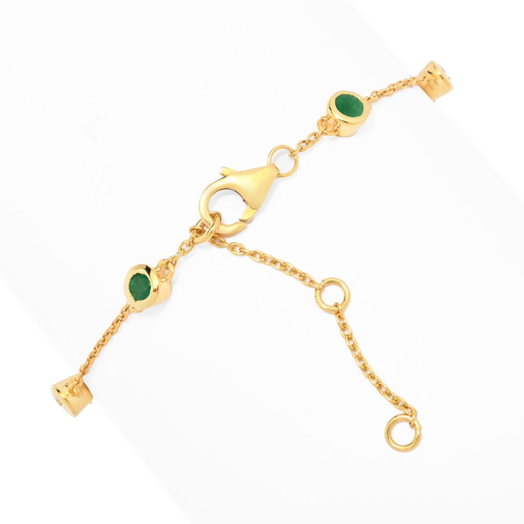 Cocci Collection 1.08ctw Brazilian Sakota Emerald & Zircon Station Bracelet