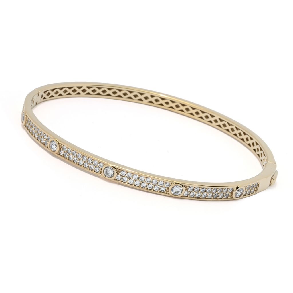 Brilliante Choice of Plating Simulated Diamond Station Bangle Bracelet