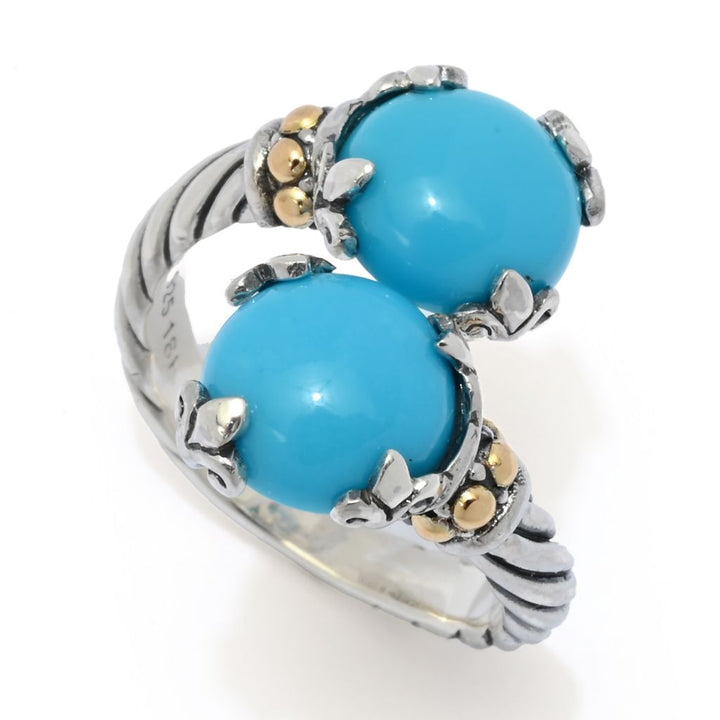 Artisan Silver by Samuel B. 9mm Sleeping Beauty Turquoise Bypass Ring
