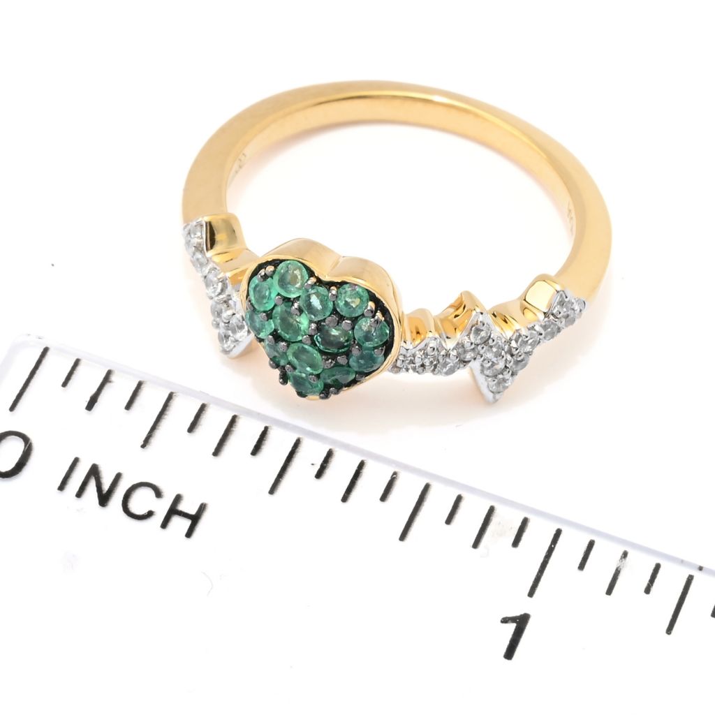 Gem Treasures Choice of Precious Gemstone & Zircon Heartbeat Ring