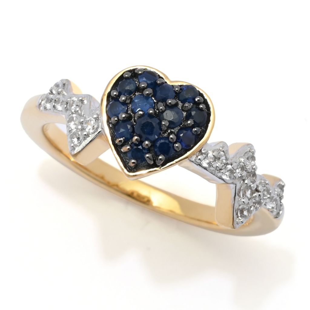 Gem Treasures Choice of Precious Gemstone & Zircon Heartbeat Ring