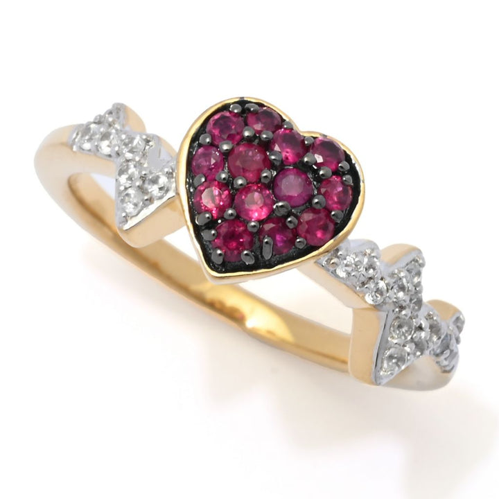 Gem Treasures Choice of Precious Gemstone & Zircon Heartbeat Ring