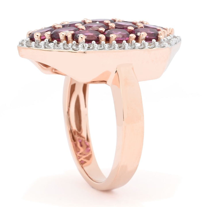 MUSE Choice of Gemstone Cluster & White Zircon Hexagonal Shield Ring