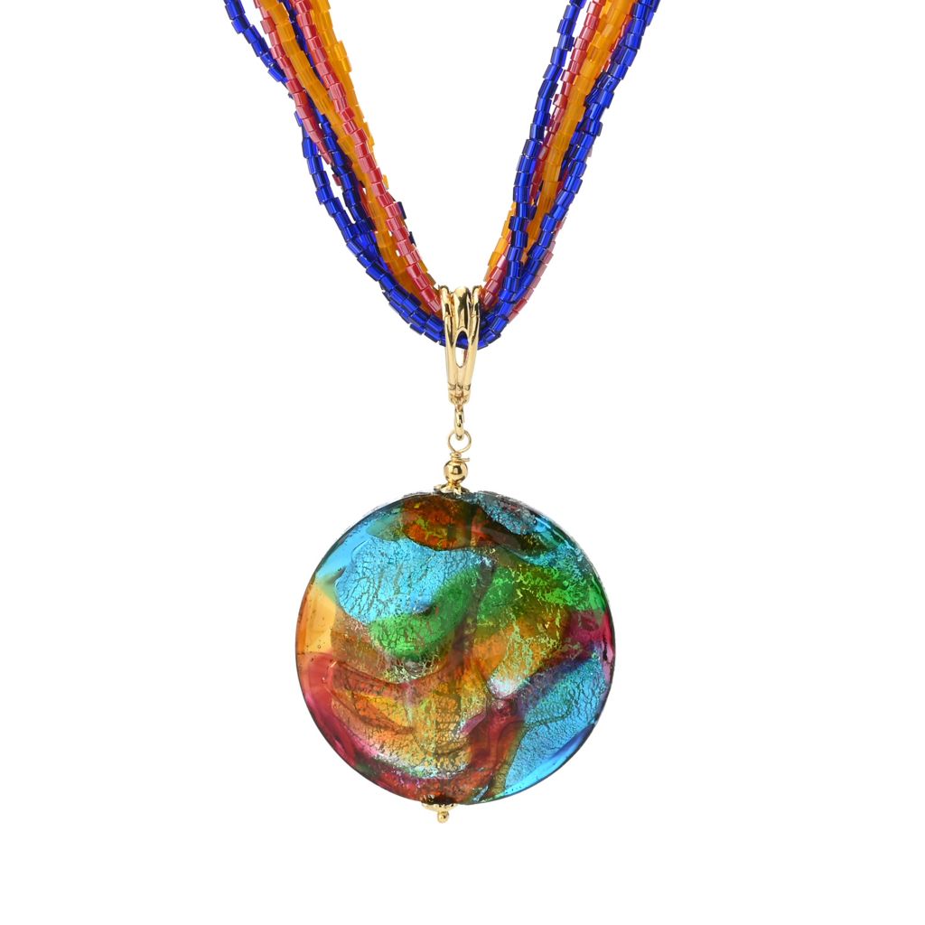 Il Murano di Francesca 37mm Metallic Murano Glass Pendant & Strand Necklace