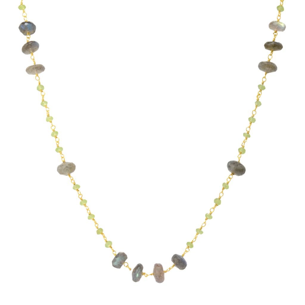 18K Gold Plated Choice of Gem Combo Layering 40" Necklace