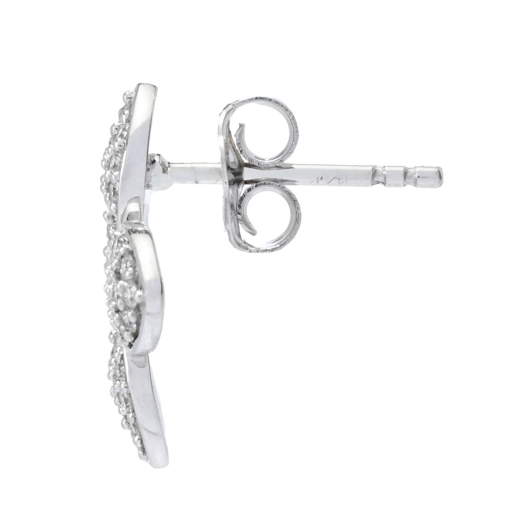 Morris & David 14K White Gold 0.54ctw Diamond Dogwood Flower Stud Earrings