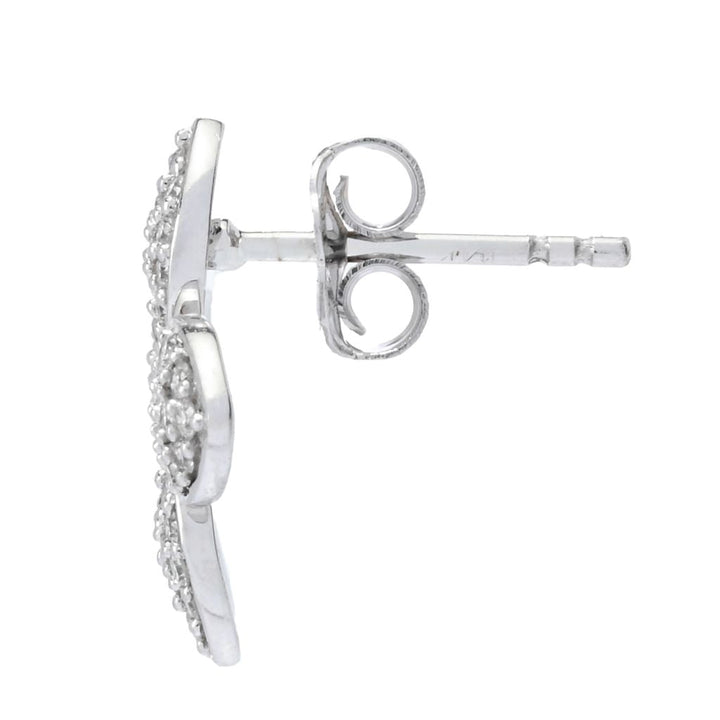 Morris & David 14K White Gold 0.54ctw Diamond Dogwood Flower Stud Earrings
