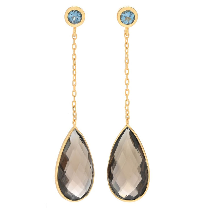 Claire Vessot Designs 14K Gold Plated Choice of Pear Shape Gem Drop Earrings