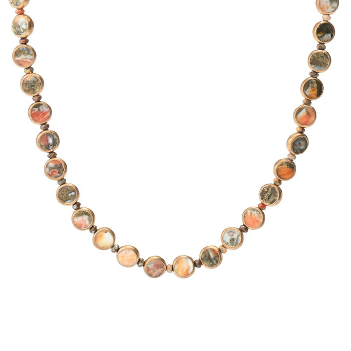 Southwest Elements Sterling Silver Choice of Gemstone Coin & Gem Bead Necklace