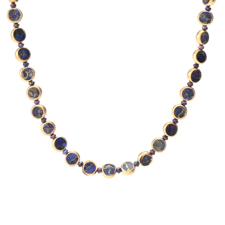 Southwest Elements Sterling Silver Choice of Gemstone Coin & Gem Bead Necklace