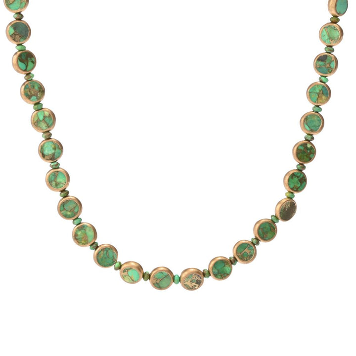 Southwest Elements Sterling Silver Choice of Gemstone Coin & Gem Bead Necklace