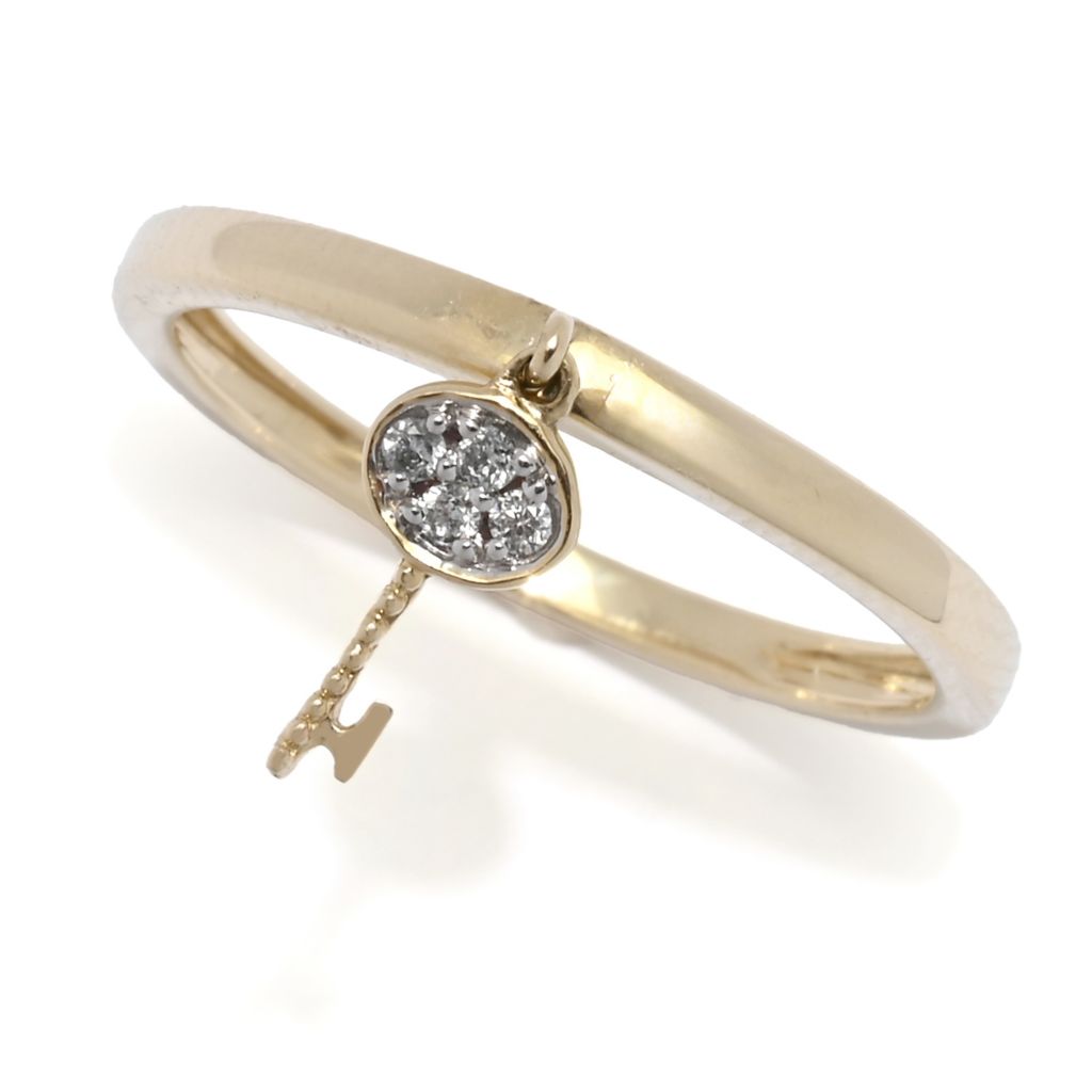 Cocci Collection 14K Gold Choice of Motif Diamond Accent Stack Band Ring