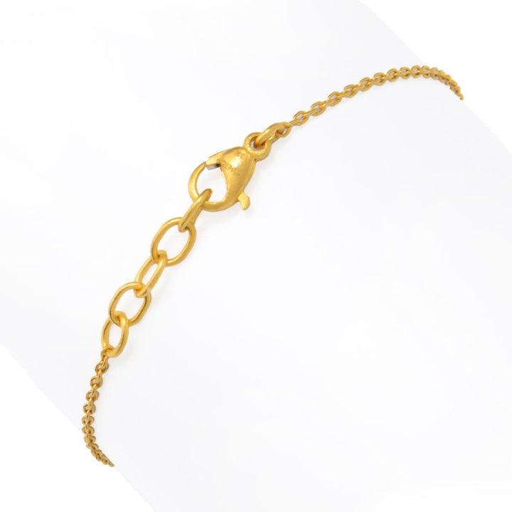 Cevherun 24K Gold Satin "Grenada" 0.11ctw Diamond Station 7" Bracelet