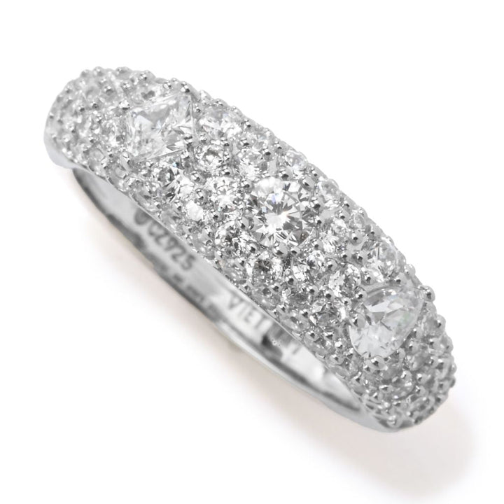 Brilliante 1.31 DEW Simulated Diamond Mixed Size Pave Band Ring