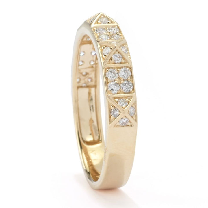 Beverly Hills Elegance 14K Gold 0.33ctw Diamond Pyramid Ring