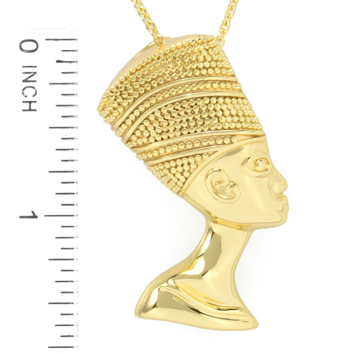 Passport to Egypt 18K Gold Plated Queen Nefertiti Pendant w/ 18"+2" Chain