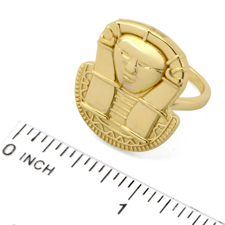 Passport to Egypt 18K Gold Plated Polished Pharaoh Ring