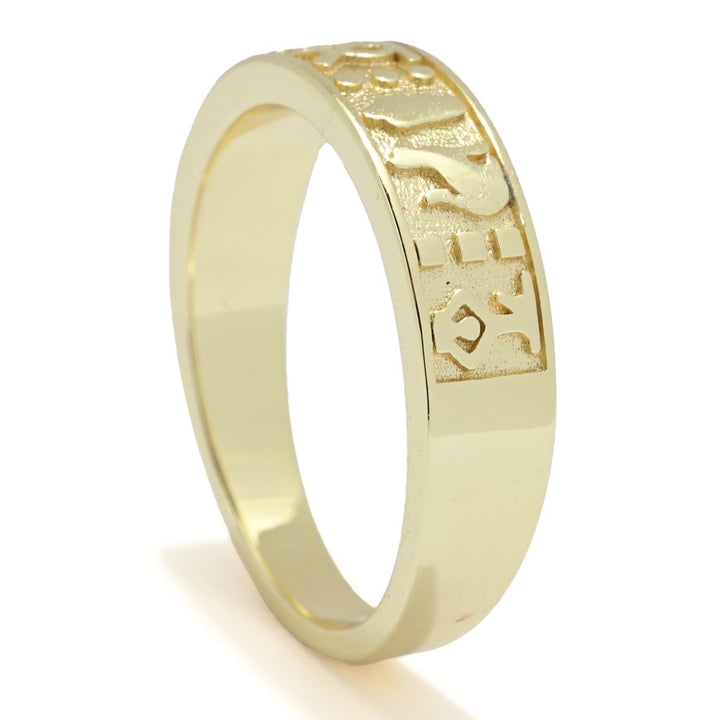 Passport to Egypt 18K Gold Plated Hieroglyphics Band Ring