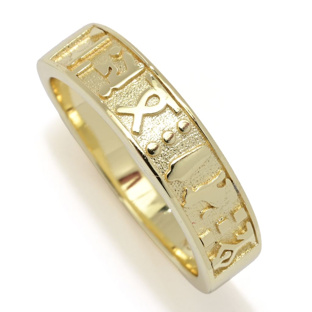 Passport to Egypt 18K Gold Plated Hieroglyphics Band Ring
