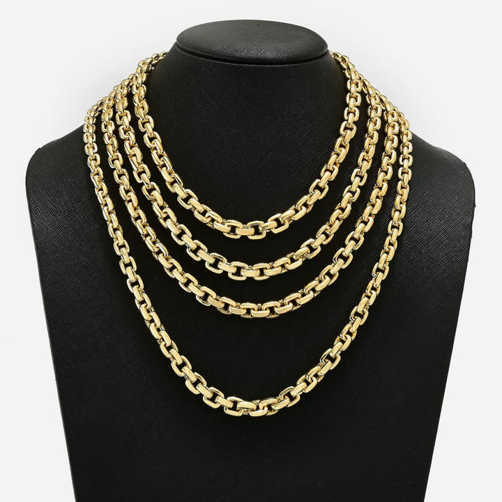 VOGA Collection 18K Gold Electroform Choice of Length Box Link Necklace