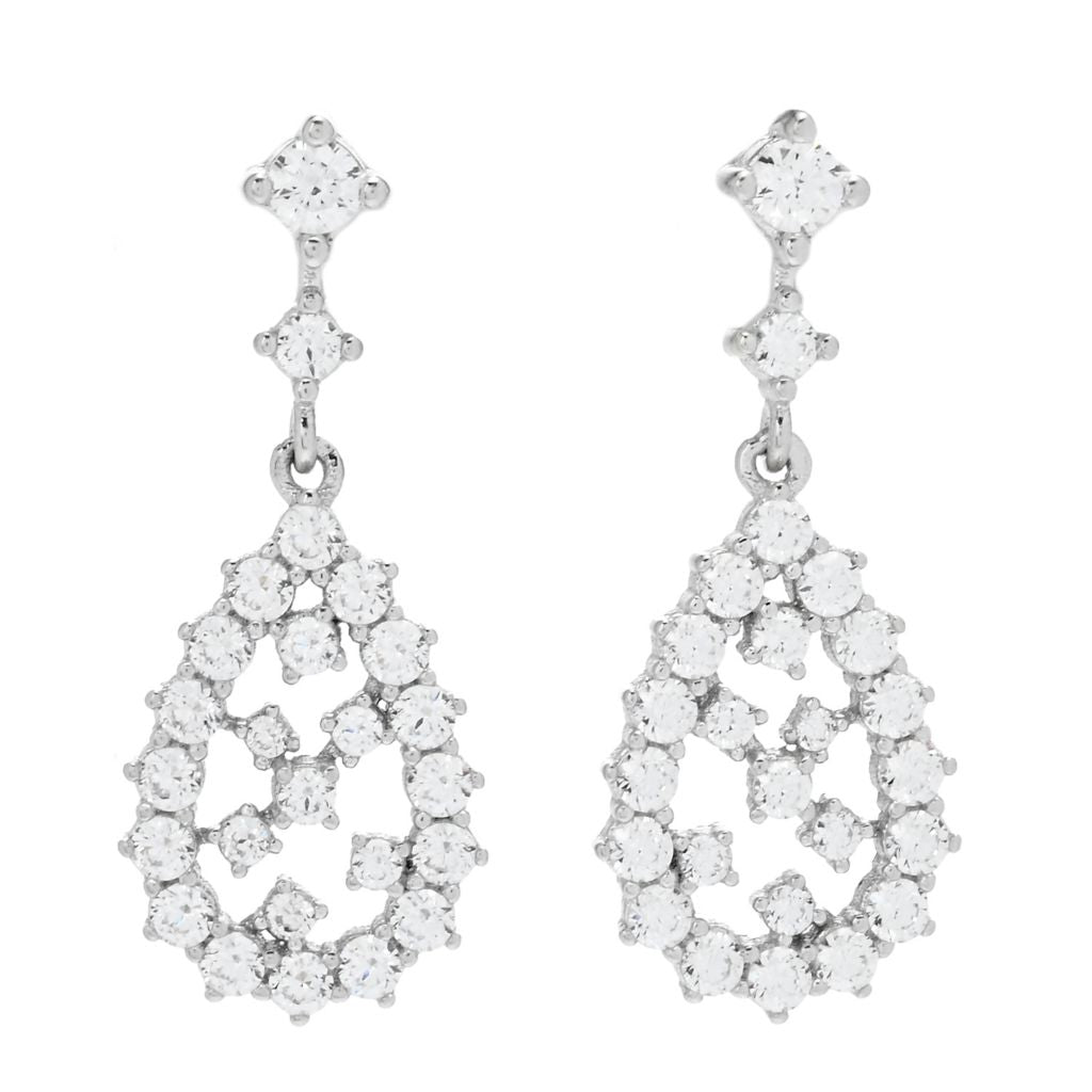 Brilliante Italia 2.07 DEW Simulated Diamond Scattered Drop Earrings