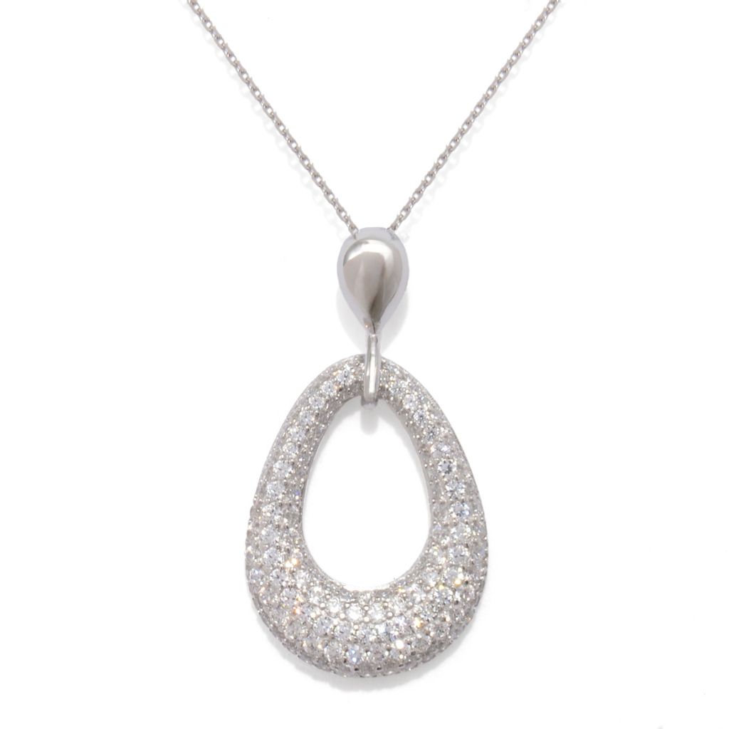 Brilliante Italia 1.44 DEW Simulated Diamond Teardrop Pendant w/ Chain