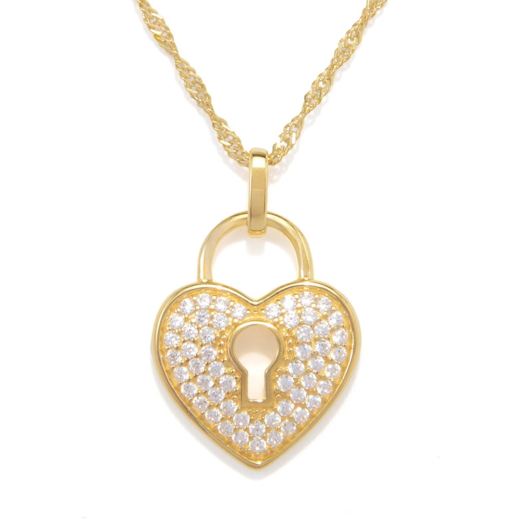 Brilliante Italia Simulated Diamond Locket w/ Singapore Chain
