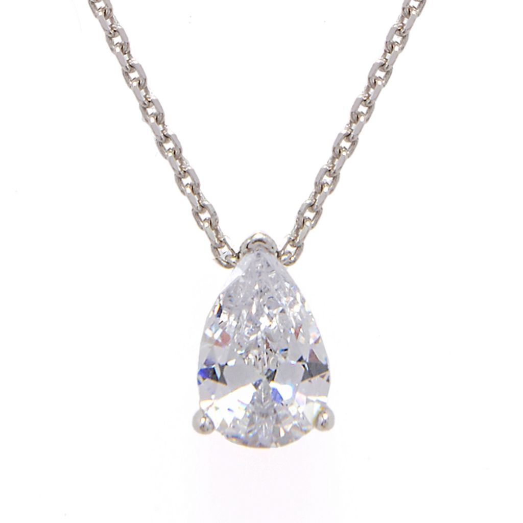 Brilliante Italia 1.25 DEW Simulated Diamond Solitaire Pendant w/ Chain