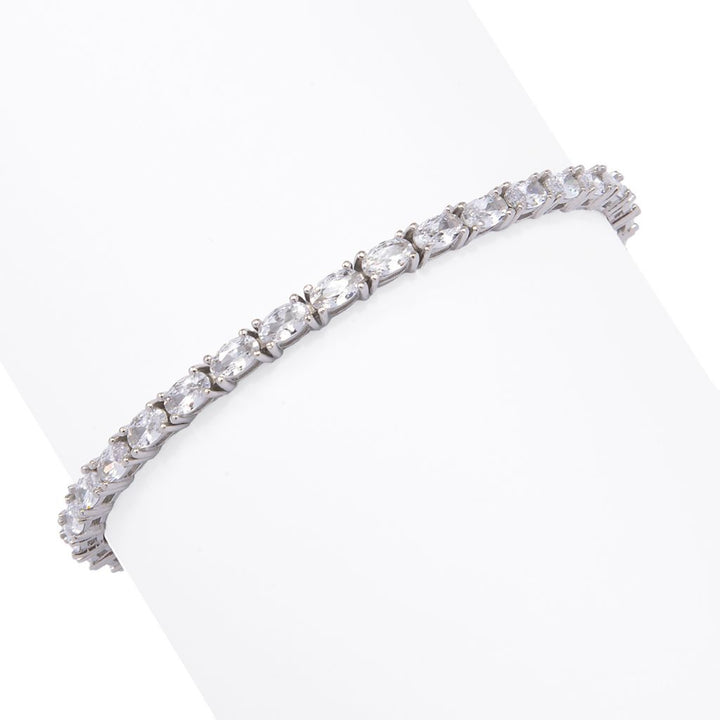 Brilliante Italia 6.00 DEW Oval Simulated Diamond Tennis Bracelet