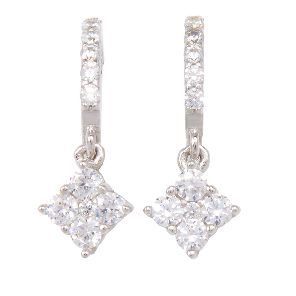 Brilliante Italia 0.83 DEW Simulated Diamond Cluster Charm Earrings