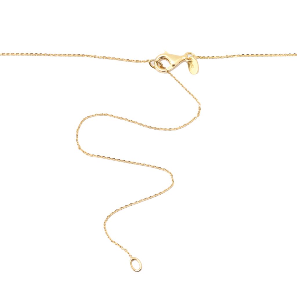 Verona Gioielli 18K Gold Plated Choice of Color 25x13mm Quartz Pendant w/ Chain