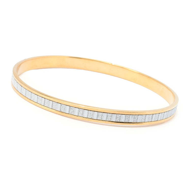 Verona Gioielli 18K Gold Plated or Sterling Silver Glitter Bangle Bracelet