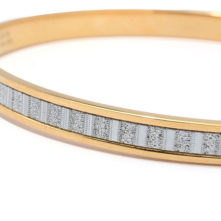 Verona Gioielli 18K Gold Plated or Sterling Silver Glitter Bangle Bracelet