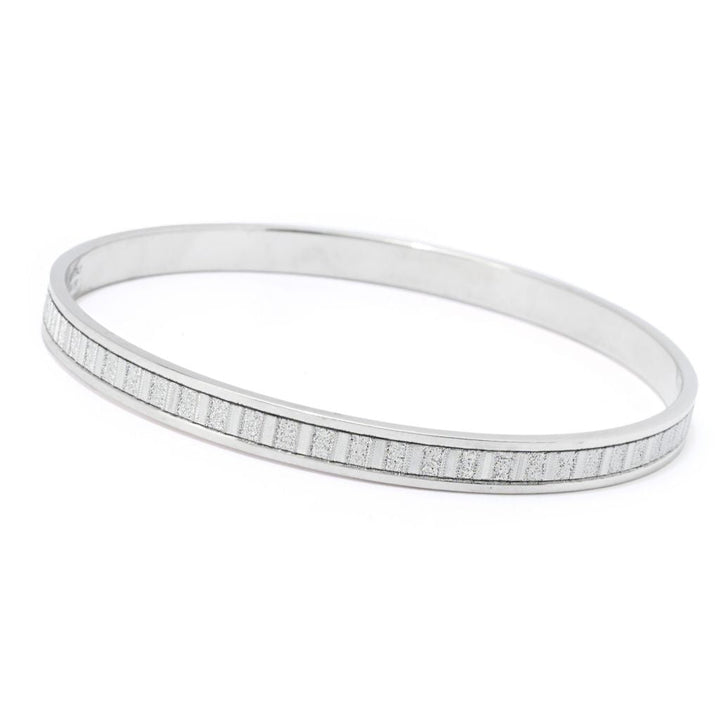 Verona Gioielli 18K Gold Plated or Sterling Silver Glitter Bangle Bracelet