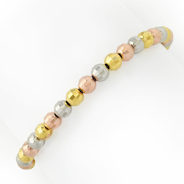 Toscana Italiana Choice of Plating "Discoteca" 6mm Bead Adjustable Bracelet